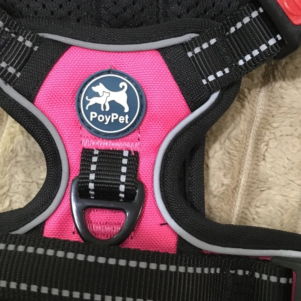 Pink & Black Reflective Dog Harness